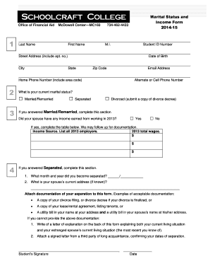 Marital Status and Income Form