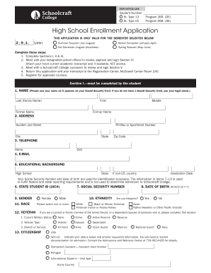 High School Enrollment Application