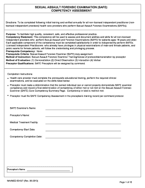 Sexual Assault Forensic Examination Competency Assessment