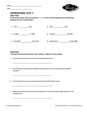 Math Homework Worksheet