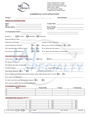 Commercial Auto Application