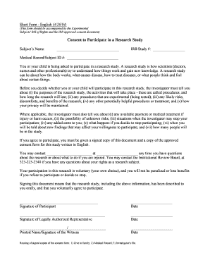 Consent to Participate in a Research Study