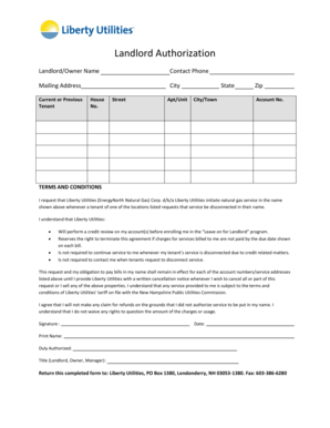 Landlord Authorization Form