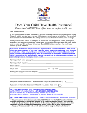 Connecticut HUSKY Health Insurance Application