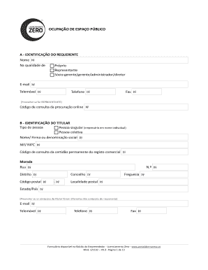 Formulário de Ocupação de Espaço Público