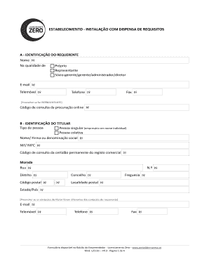 ESTABELECIMENTO - INSTALAÇÃO COM DISPENSA DE REQUISITOS