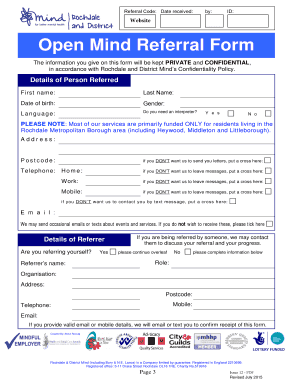Rochdale Mental Health Referral Form