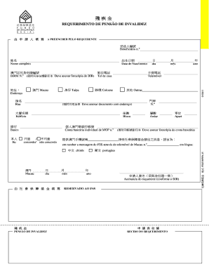 REQUERIMENTO DE PENSÃO DE INVALIDEZ