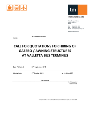 CALL FOR QUOTATIONS FOR HIRING OF