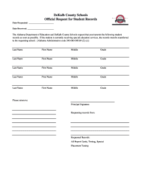 Alabama Student Records Request Form