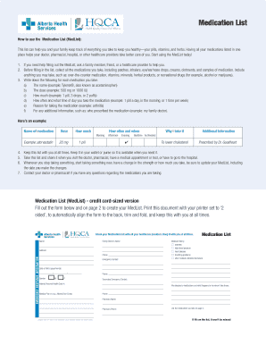 Medication List Form