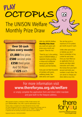 UNISON Welfare Monthly Prize Draw Application