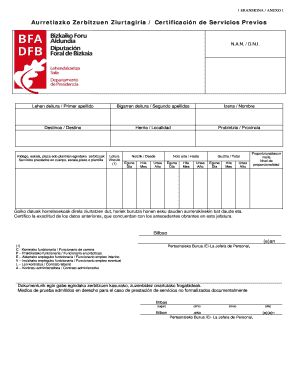 Certificación de Servicios Previos