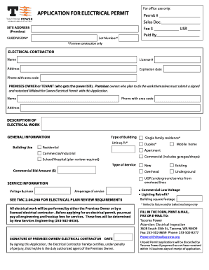 Electrical Permit Application