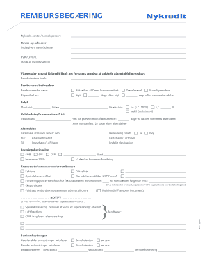Nykredit Bank Reimbursement Request Form