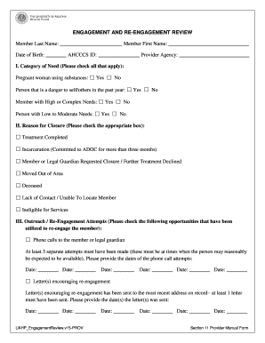 Engagement and Re-Engagement Review Form