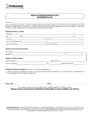 MODULO AGGIORNAMENTO DATI