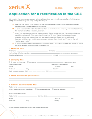 Application for Rectification in the CBE