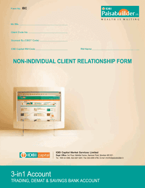 IDBI Capital Trading Account Opening Form