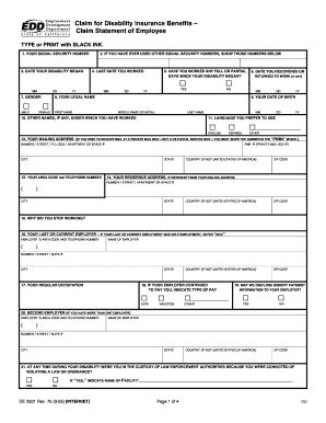 California Disability Insurance Claim Form