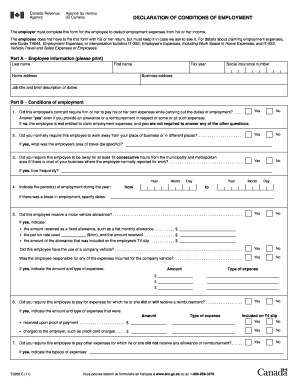 Declaration of Conditions of Employment