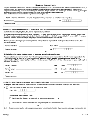 Canada Revenue Agency Business Consent Form