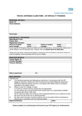 Travel Expenses Claim Form