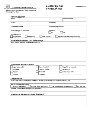 Fardtjanst Application Form