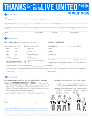 United Way Donation Form
