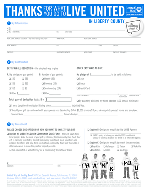 United Way Donation Form