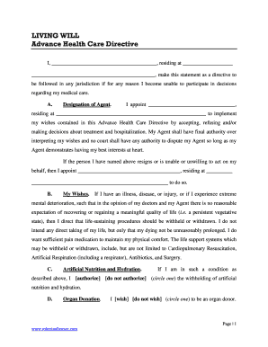 Advance Health Care Directive