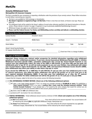 Annuity Withdrawal Form