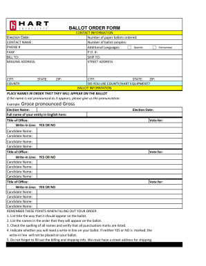 Ballot Order Form