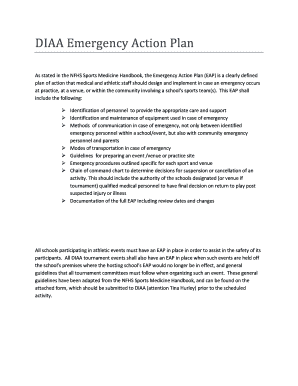DIAA Emergency Action Plan