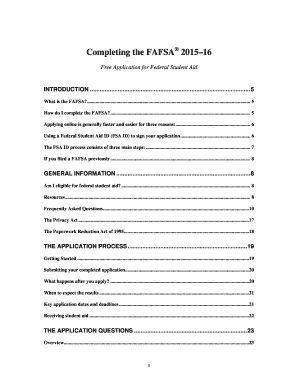 FAFSA 2015-16 Application