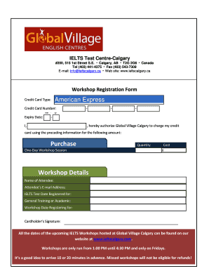 IELTS Workshop Registration Form