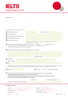 IELTS Test Application Form