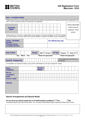 CIE Registration Form