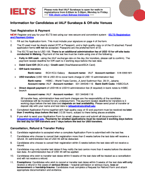 IELTS Test Registration Form