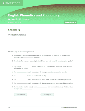 English Phonetics and Phonology Written Exercise