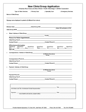New Clinic Group Application