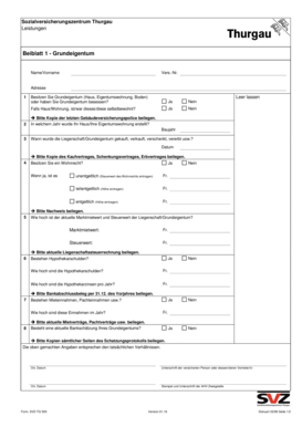Fragebogen Liegenschaften