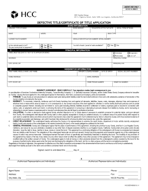 Defective Title Bond Application