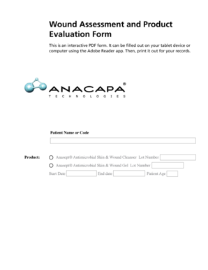 Wound Assessment and Product Evaluation Form