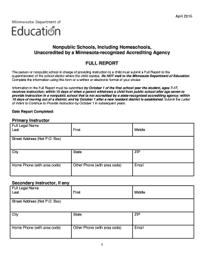 Minnesota Nonpublic School Full Report