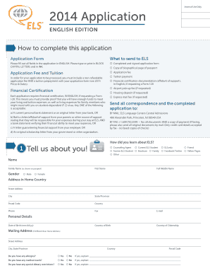 2014 ELS Language Centers Application Form