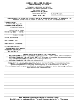 Transcript Request Form