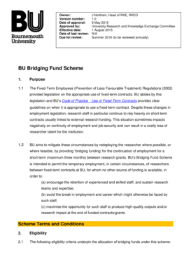 BU Bridging Fund Scheme - Policy and Form Repository Home Page