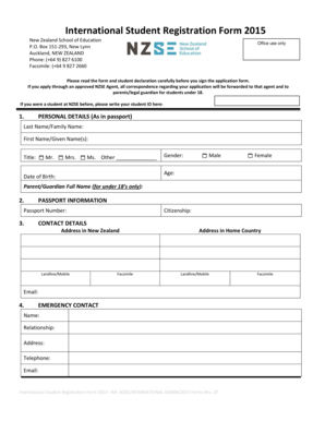 International Student Registration Form