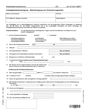 Arbeitgeberbescheinigung – Bescheinigung von Versicherungszeiten